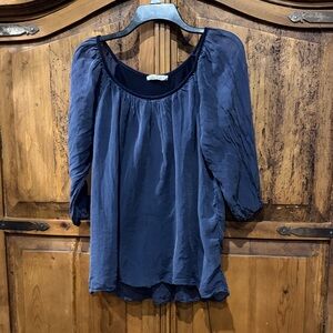 Elegant Navy Blue Women's Top
